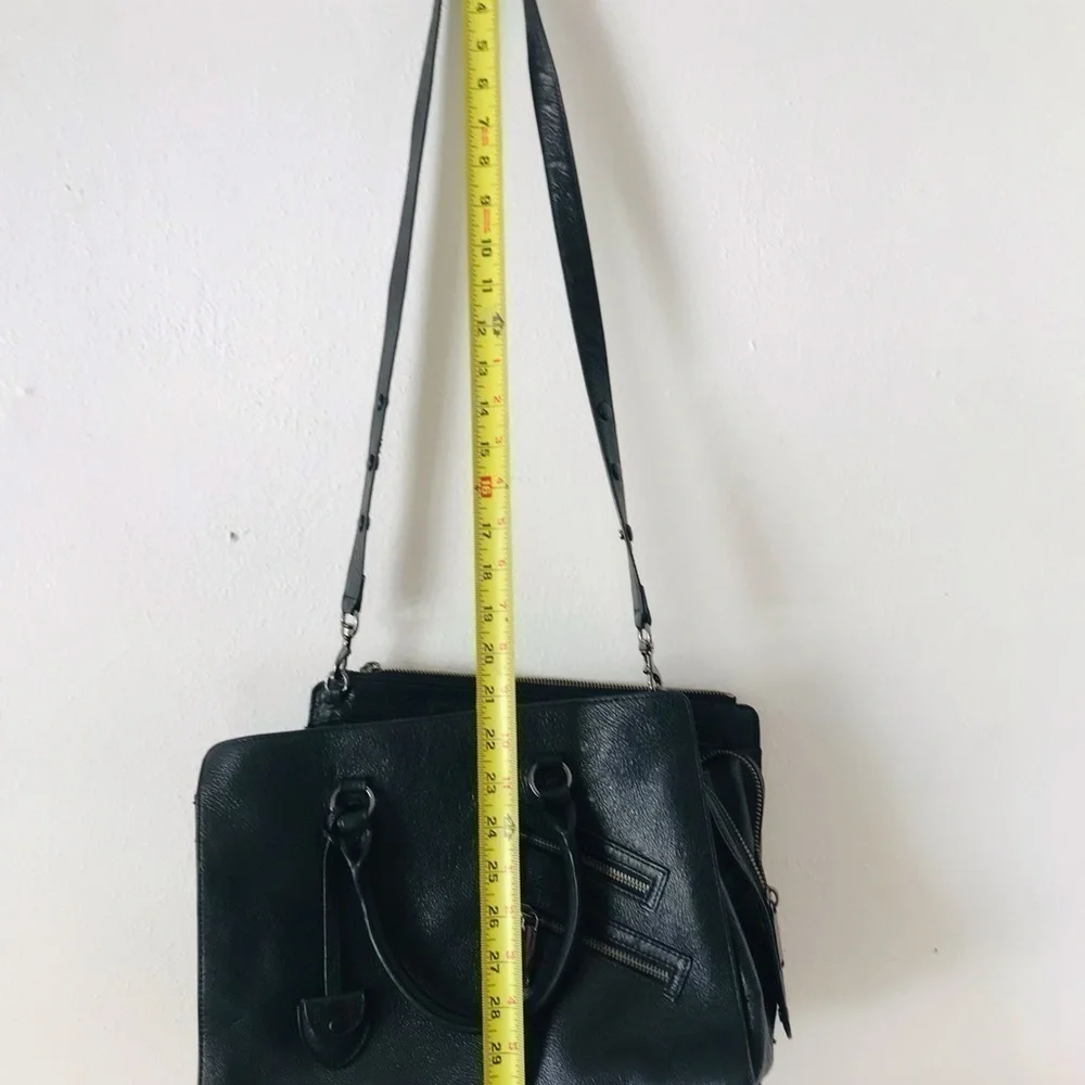 rebecca minkoff black leather jamie satchel /crossbody purse